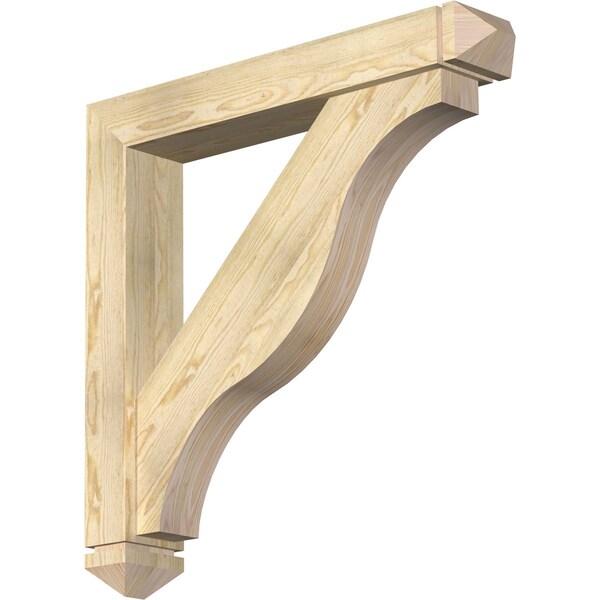 Ekena Millwork Funston Arts and Crafts Rough Sawn Bracket w/ Offset Brace, Douglas Fir, 6"W x 36"D x 36"H BKT0604X36X36FST03RDF - main